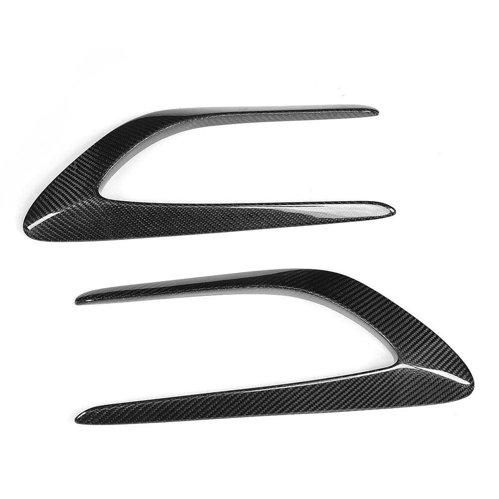 Mercedes C63/C63S W205 coupe carbon fiber wing trims by CT Carbon, exterior accessories, close-up of sleek carbon fiber wing trim details.