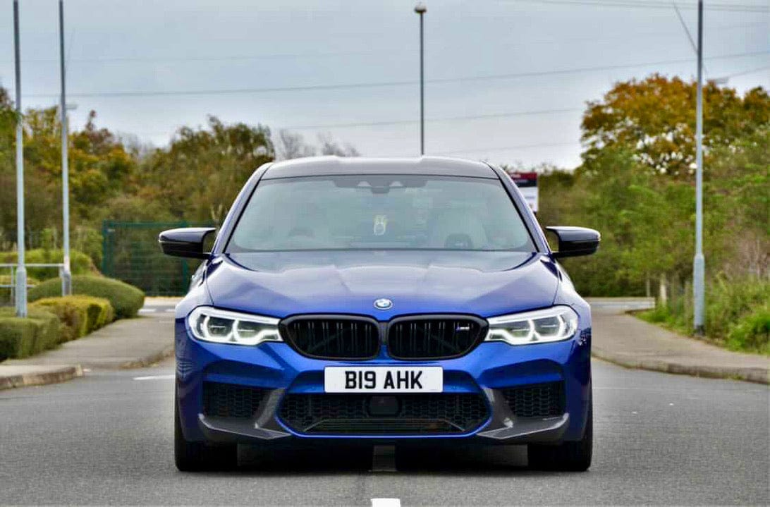 Full BMW F90 M5 saloon with CT Carbon V1 full carbon fibre kit, showcasing lightweight, high-performance carbon components.