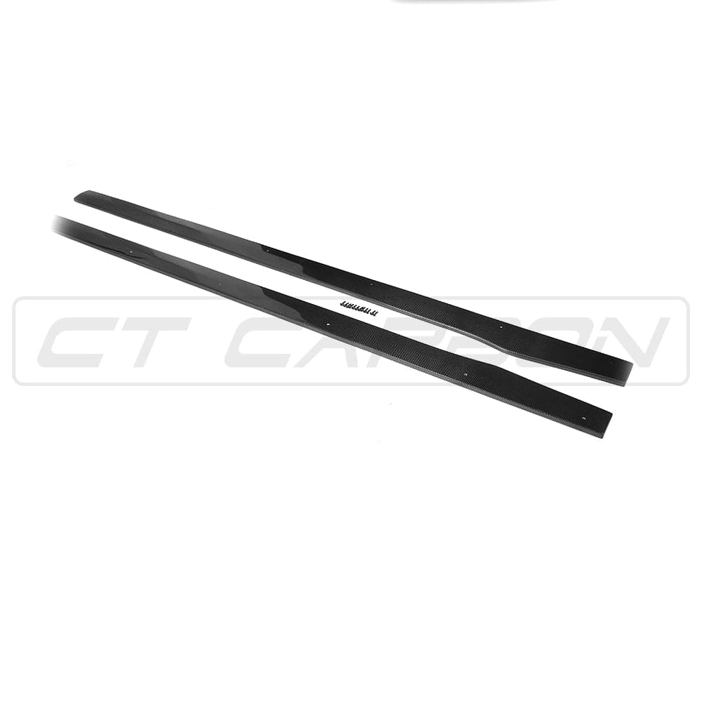 Full carbon fiber kit for Mercedes C-Class C43 W205 coupe by CT Carbon, showcasing sleek exterior components in black carbon fiber.