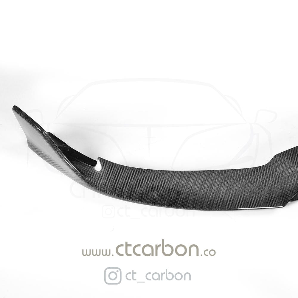 Full carbon fiber kit for Mercedes C63 W205 coupe, featuring B-style accents, by CT Carbon, shown on a 2015-2018 pre-facelift model.