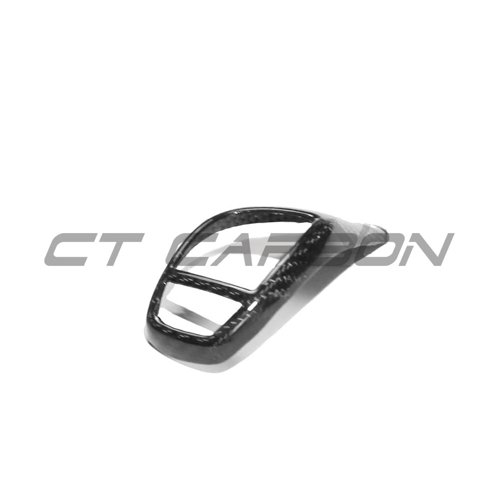 CT Carbon BMW Fxx ZF shifter cover surround set for LHD vehicles, featuring sleek black carbon fiber design.