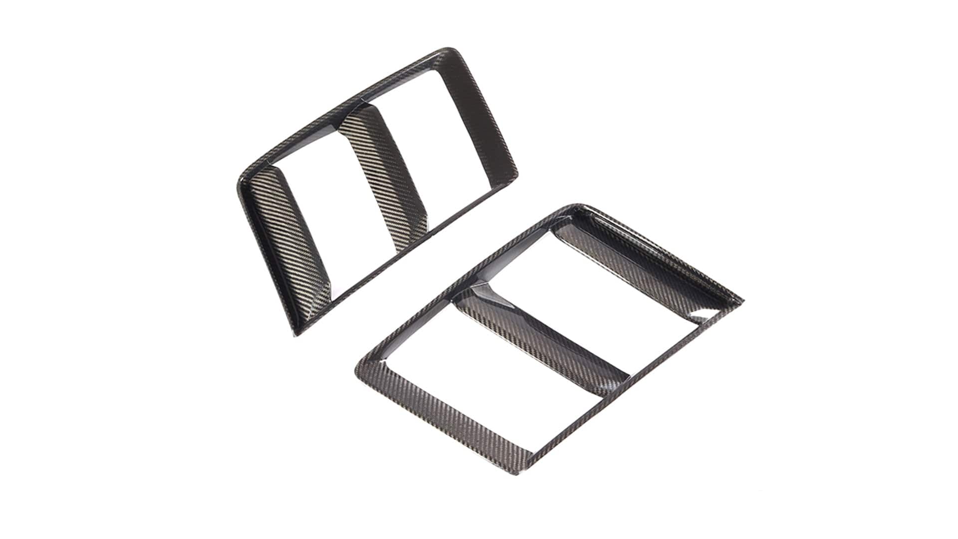 Carbon fiber side grille for Audi R8 V10 Gen 2 by CT Carbon, showcasing sleek, textured design on vehicle side.