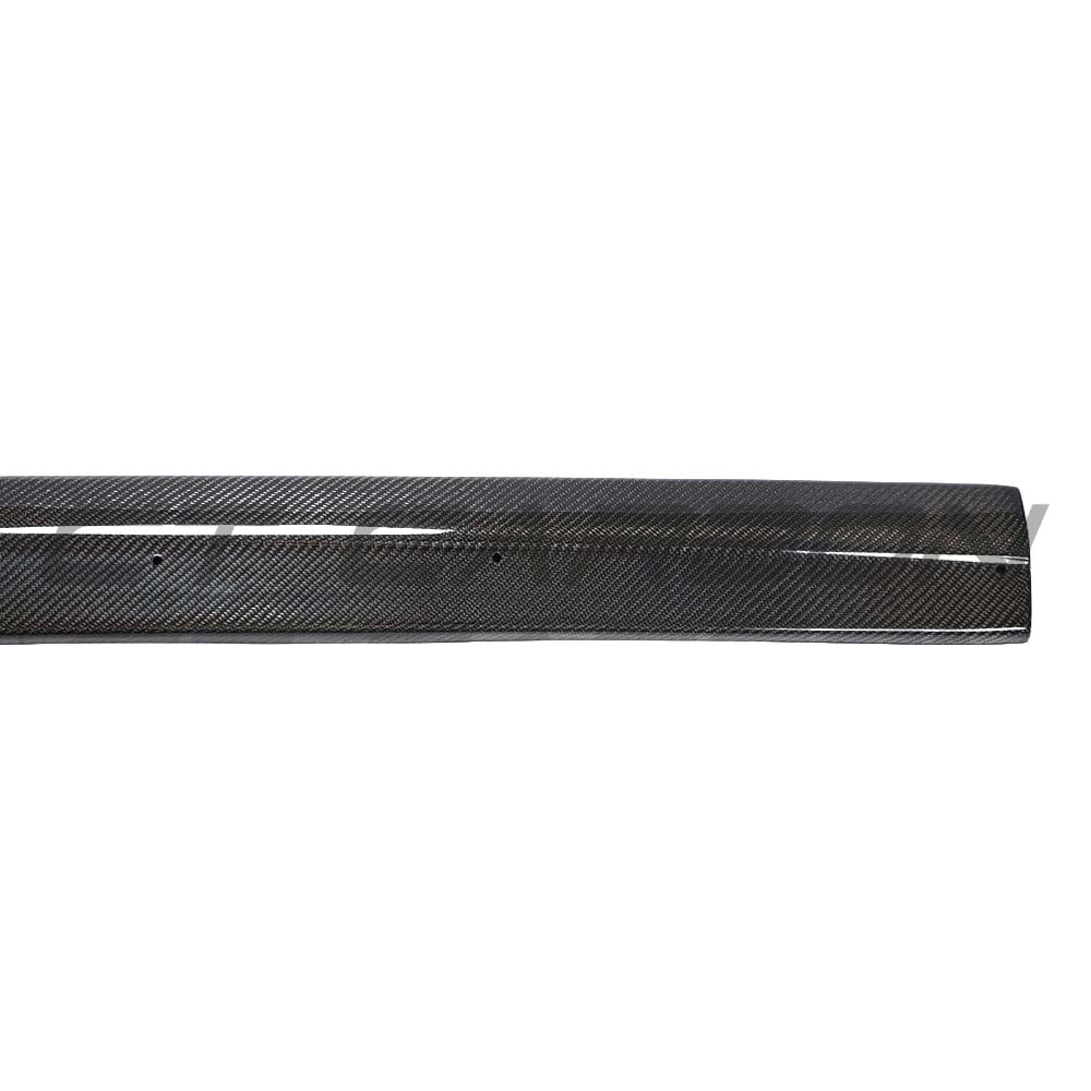 Carbon fibre side skirts for Audi A3/S3/RS3 8V saloon by CT Carbon, mounted on the vehicle's side profile.