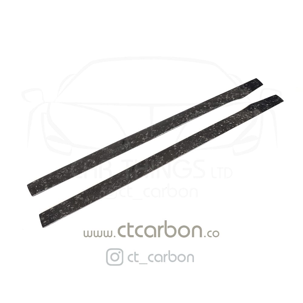 CT Carbon forged carbon fiber side skirts for Mercedes C63 and C63S W205 coupe and saloon, D-style design.