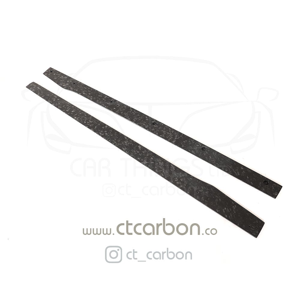 CT Carbon forged carbon fiber side skirts for Mercedes C63/C63S W205 coupe and saloon, D-style exterior automotive upgrade.