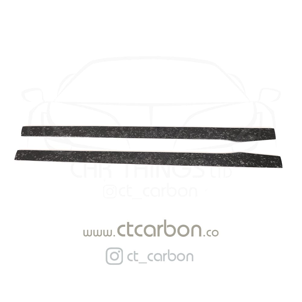 CT Carbon forged carbon fiber side skirts for Mercedes C63 and C63S W205 coupe and saloon, D-style design.