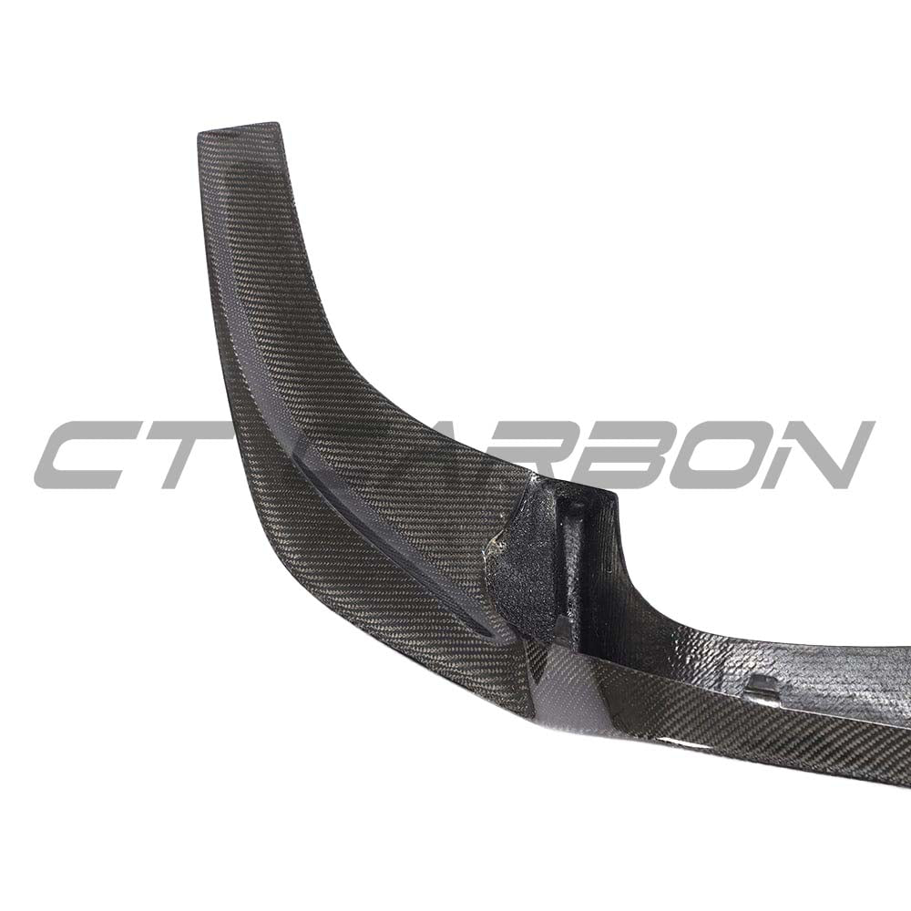 BMW F87 M2C Competition full carbon fiber kit including splitter, showcasing sleek, lightweight carbon fiber components by CT Carbon.