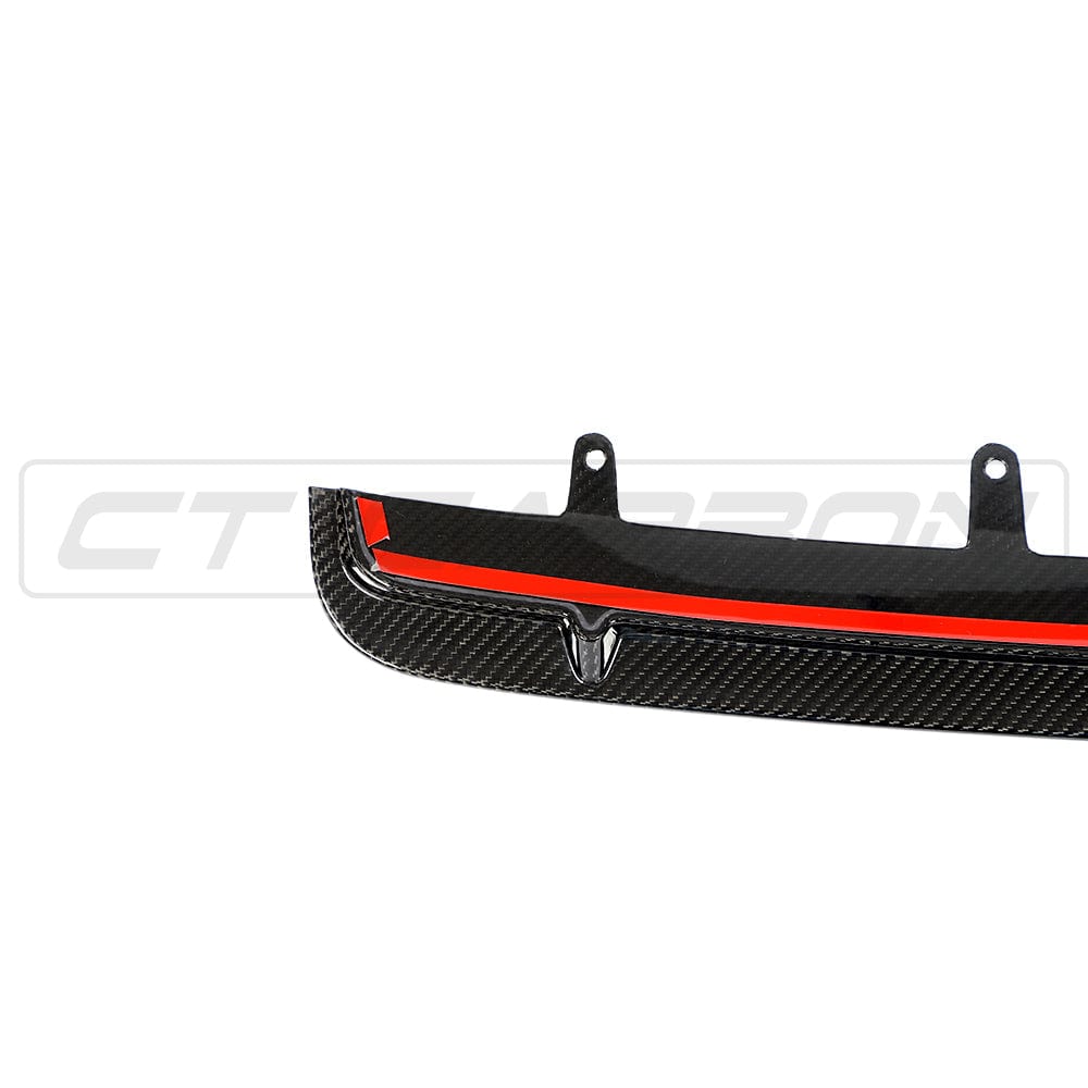 BMW F90 M5 2017+ Carbon Fibre Middle Splitter by CT Carbon, showcasing the sleek, lightweight splitters for enhanced aerodynamics.