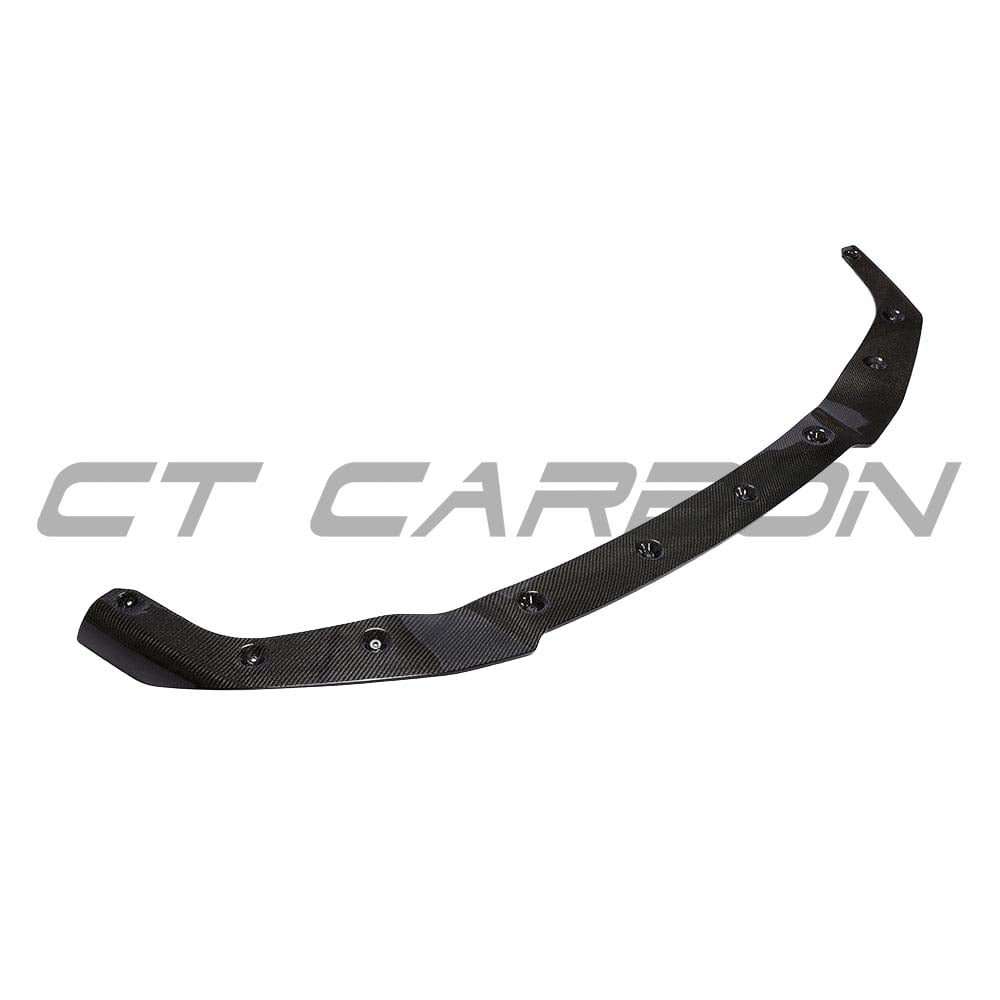 BMW M2 F87 CT Carbon fiber splitter, V6 style, showing the sleek carbon fiber design on the front splitter for enhanced aerodynamics.
