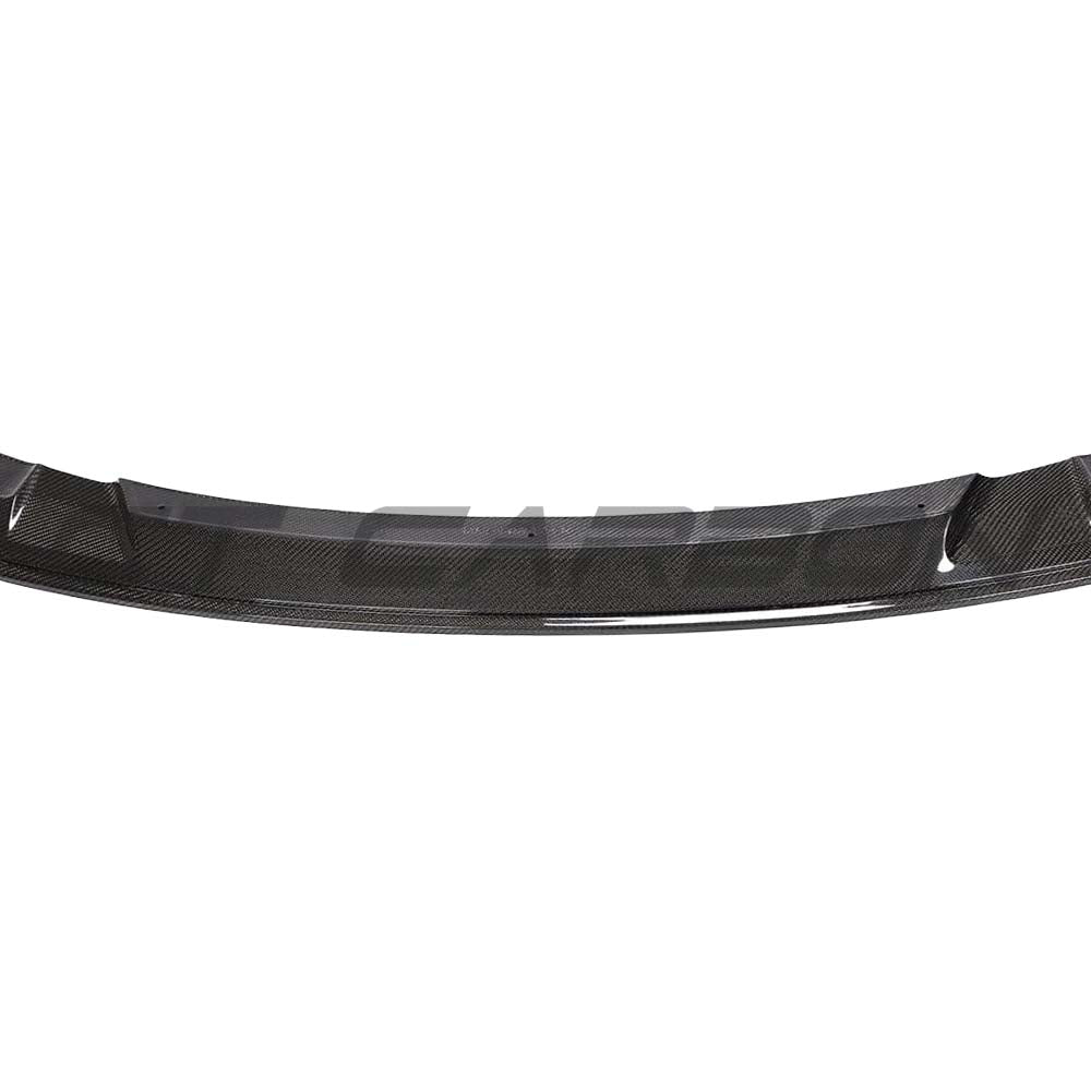 BMW M2C F87 2018-2021 carbon fibre splitter by CT Carbon, GTS style, showcasing sleek aerodynamic design for enhanced performance.