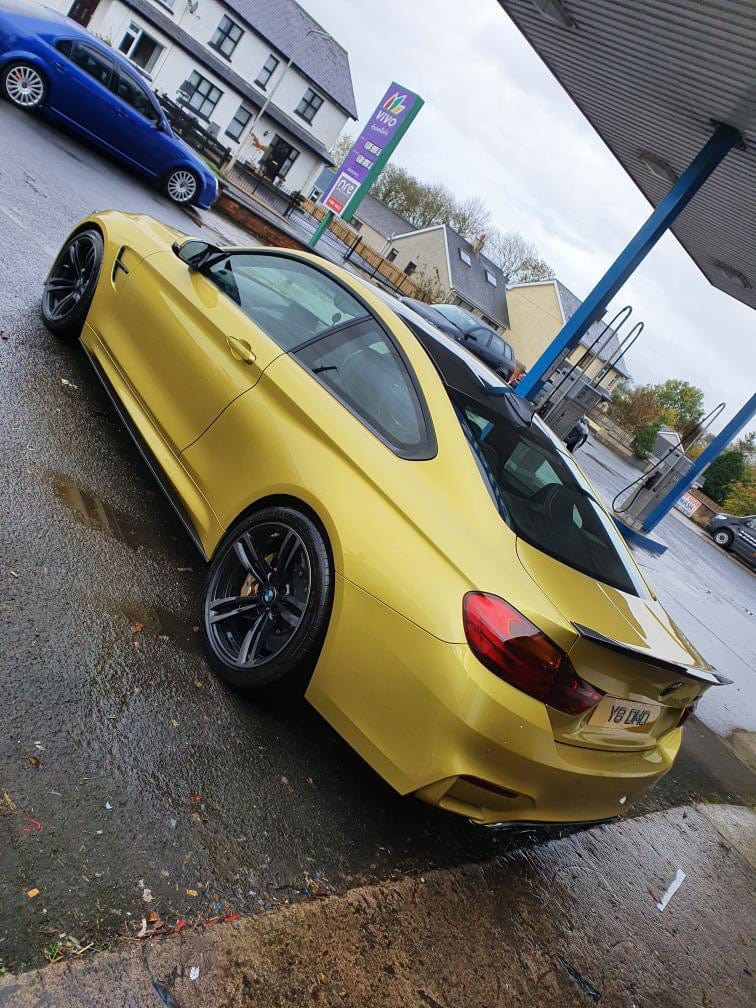 BMW M3 F80 full carbon fibre kit by CT Carbon, including splitters and body parts on a saloon and coupe model.