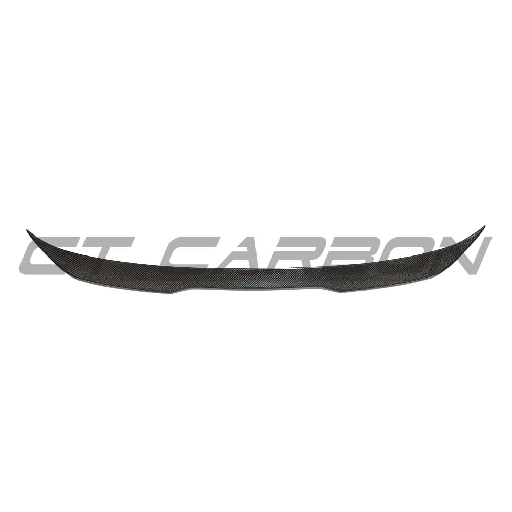 BMW G30 5 Series carbon fibre kit with splitter and spoiler, featuring V8 style, made by CT Carbon, showcasing sporty aerodynamic upgrades.