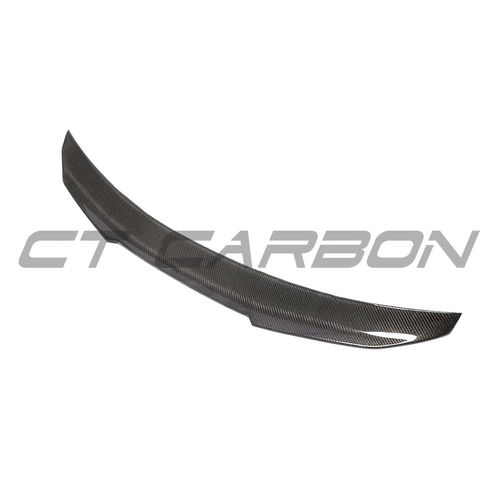 Carbon fiber spoiler for Audi A5/S5 B9 Coupe, CT Carbon V2, showcasing sleek design and aerodynamic profile.