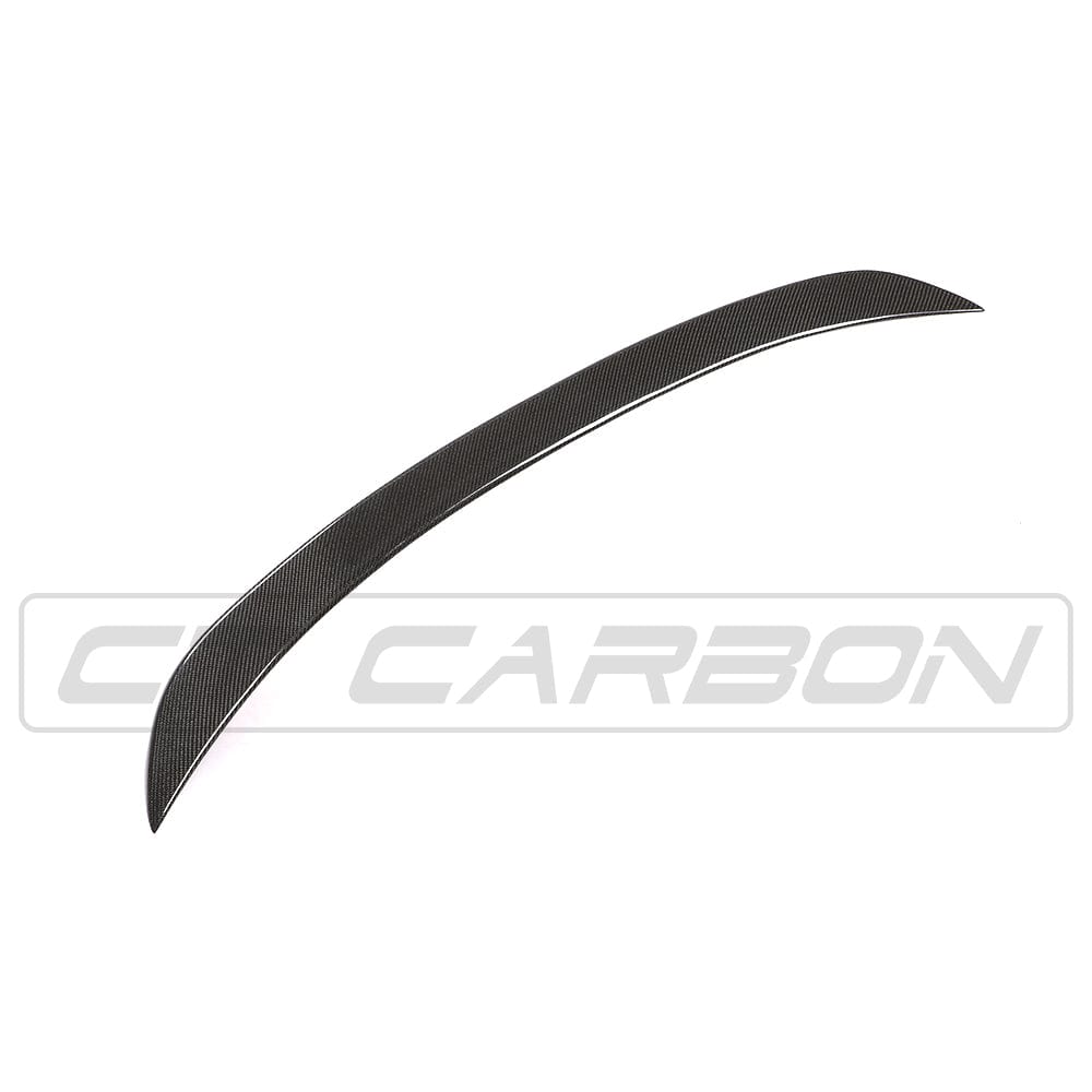 BMW F10 M5/5 Series carbon fibre spoiler by CT Carbon, showcasing sleek V-style design on the car's rear.