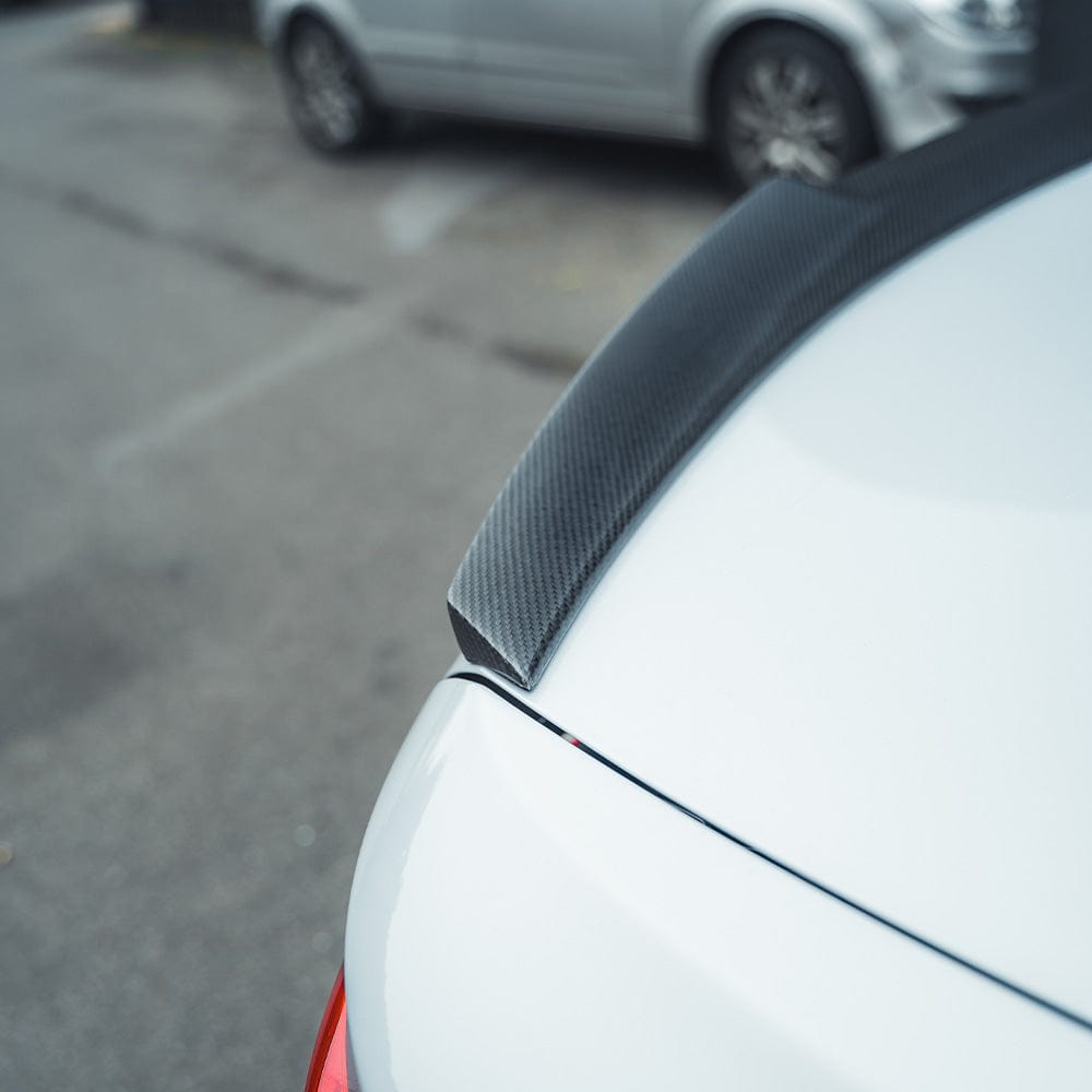 BMW M2 and M2C F87 F22 2 Series Carbon Fibre Spoiler by CT Carbon, M4-style, showcasing sleek aerodynamic design.