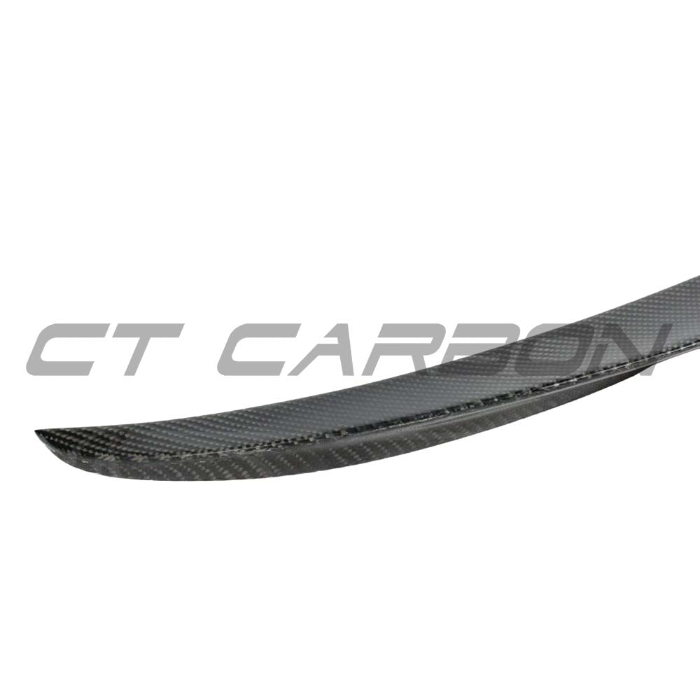 BMW F30 3 Series 2011-2019 CT Carbon full carbon fibre kit with rear spoiler, showing sleek black carbon fiber finish.