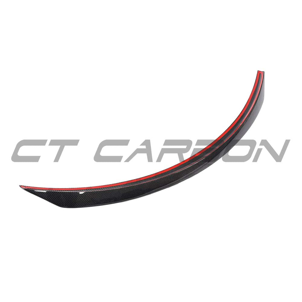 CT Carbon spoiler for Mercedes C63/C63S/C-Class W205 coupe, featuring a sleek carbon fiber design and V2 aerodynamic style.