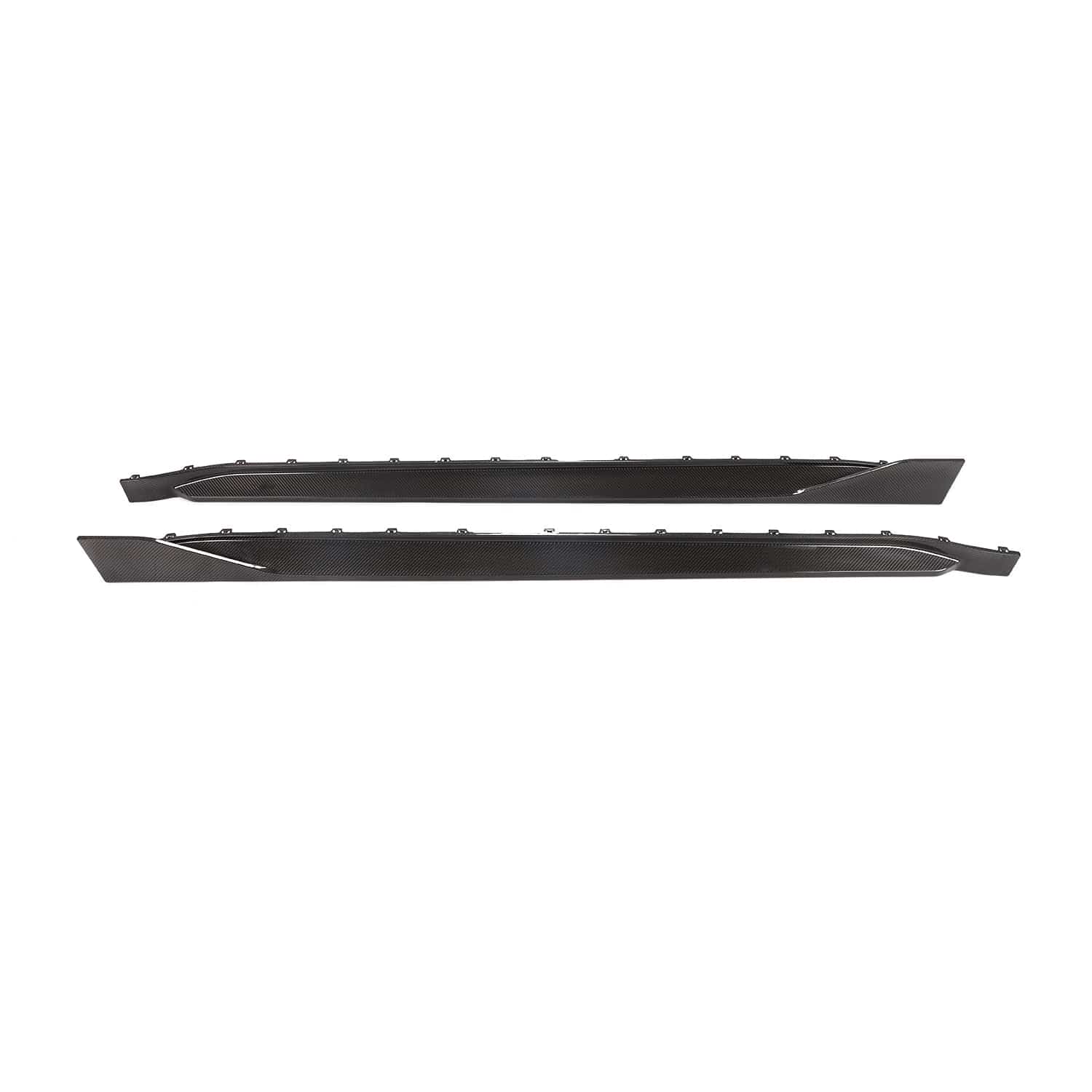 BMW M3 G80 G81 carbon fibre side skirts by CT Carbon, showcasing sleek, lightweight automotive body kit enhancement.