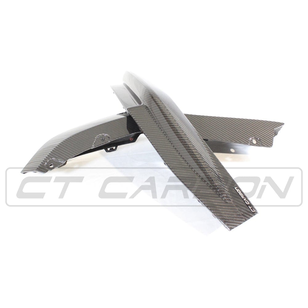 BMW M4 G82 G83 carbon fibre rear bumper corners by CT Carbon, OEM-style vehicle accessories for enhanced sport appearance.