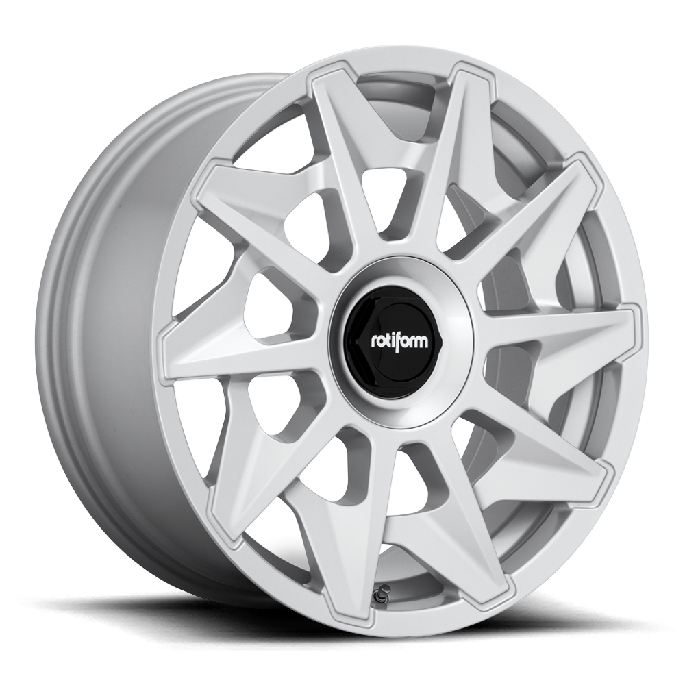 Rotiform CVT wheels in black, matte anthracite, and silver finish, showcasing a sleek, modern alloy wheel design.