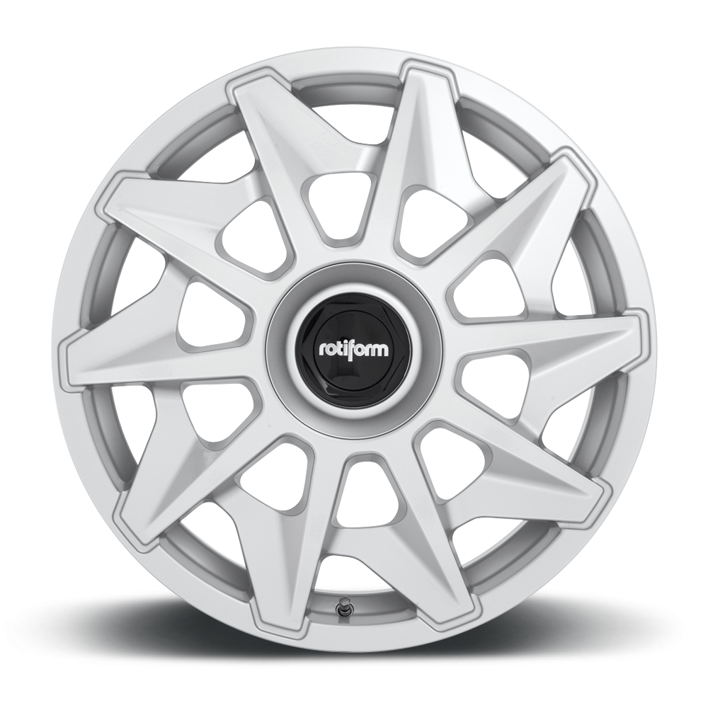 Rotiform CVT wheels in black, matte anthracite and silver finish, showcasing their stylish multi-spoke design.