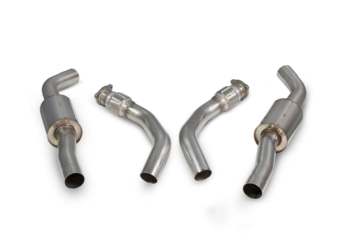 Scorpion Exhausts resonated front exhaust section for Audi S4 B8/8.5 3.0 TFSI V6 quattro sedan, Avant, and S5 3.0 TFSI V6 coupe.