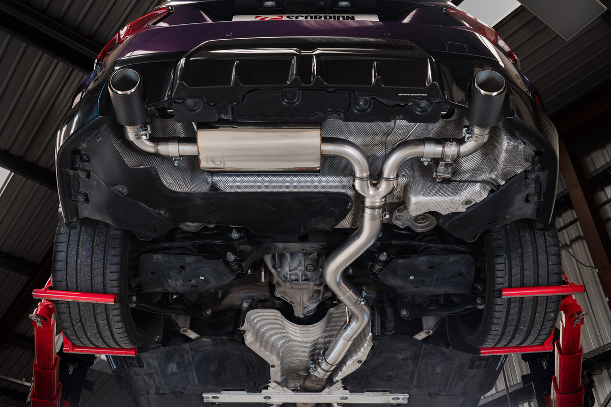 Scorpion BMW 230i G42 GPF-Back Exhaust System with electronic valve, designed for xDrive and GPF models.