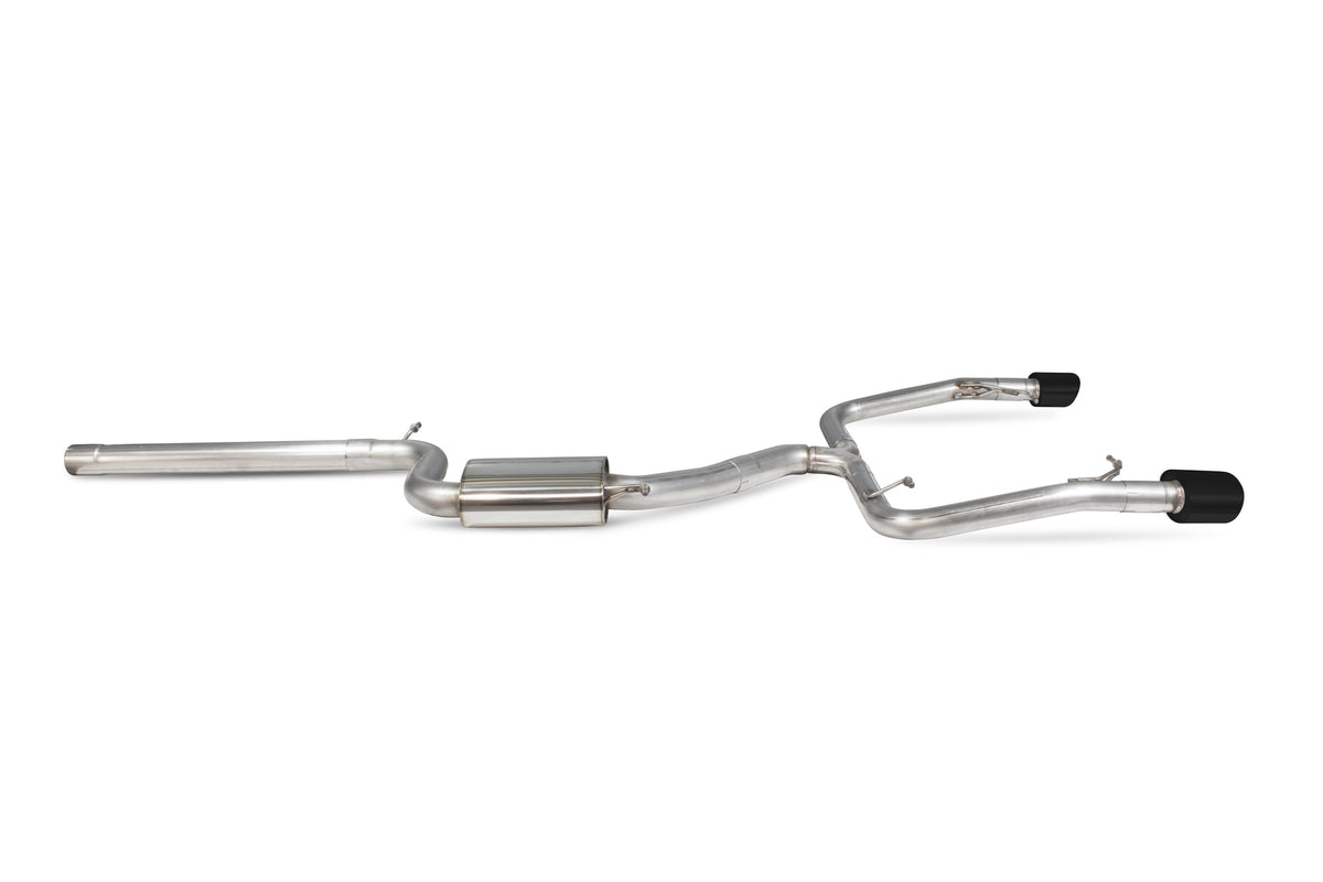 Scorpion Exhausts cat-back exhaust system for Seat Leon Cupra 2.0 Tsi 280/290 ST, non-resonated, showing polished metal piping and muffler