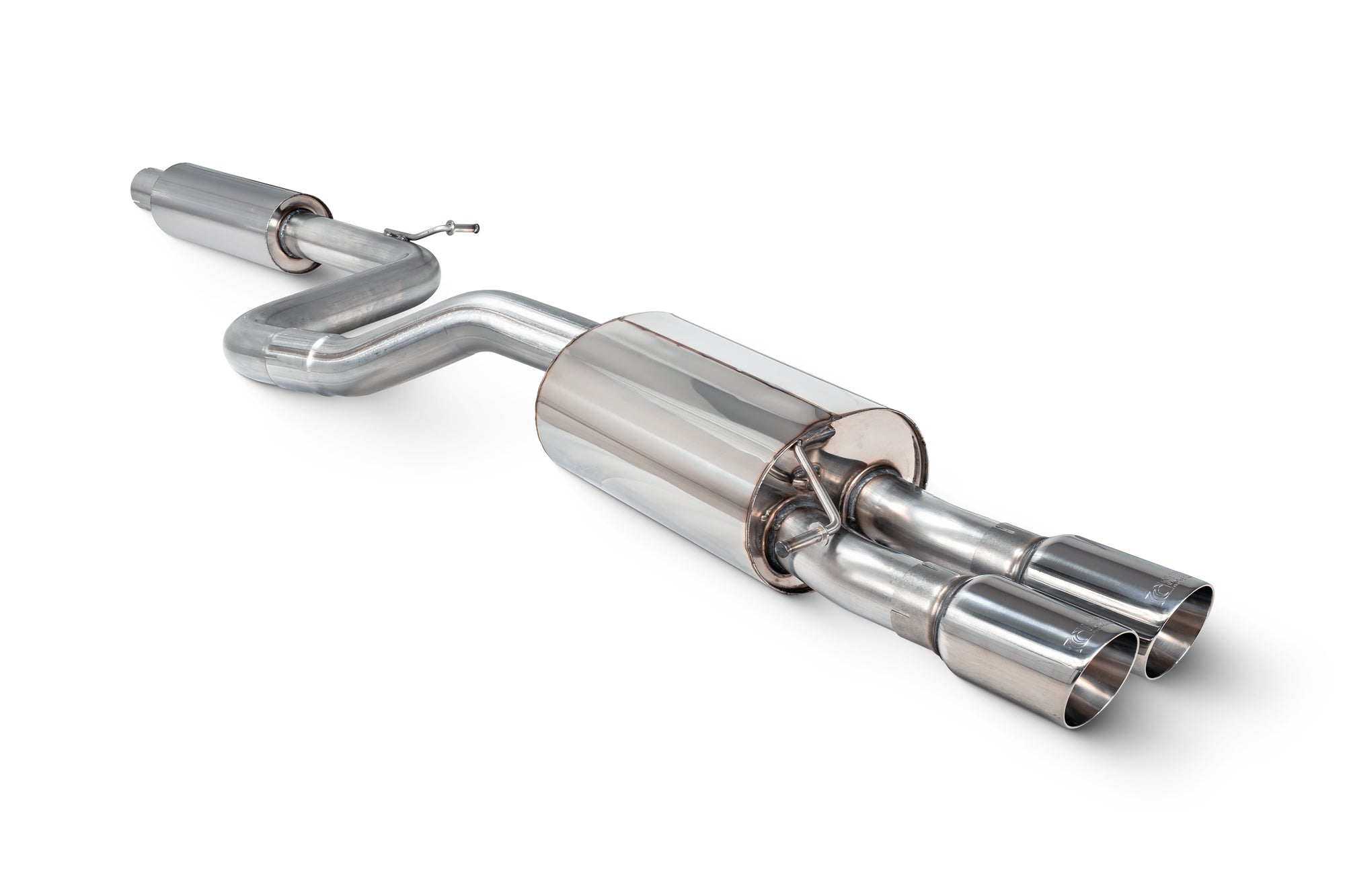 Scorpion Volkswagen Polo GTI AW Pre Facelift GPF model Resonated GPF-Back Exhaust - product view - Polished Daytona 90mm