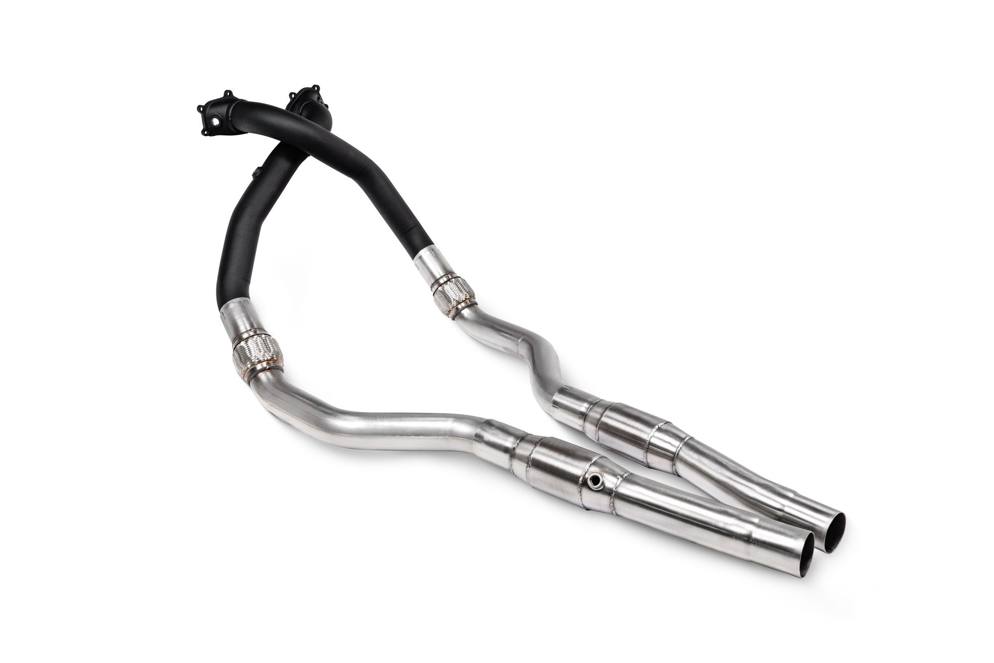 Scorpion Exhausts sports cat downpipes for Audi RS6 C7 Avant, RS7 C7, S6/S7 C7 with large bore front pipes, performance exhaust upgrade.