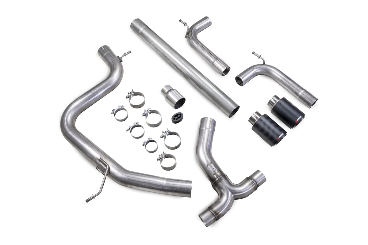 Scorpion Volkswagen Golf MK7 GTD cat-back exhaust system with GTI style tips, stainless steel construction, and polished finish.