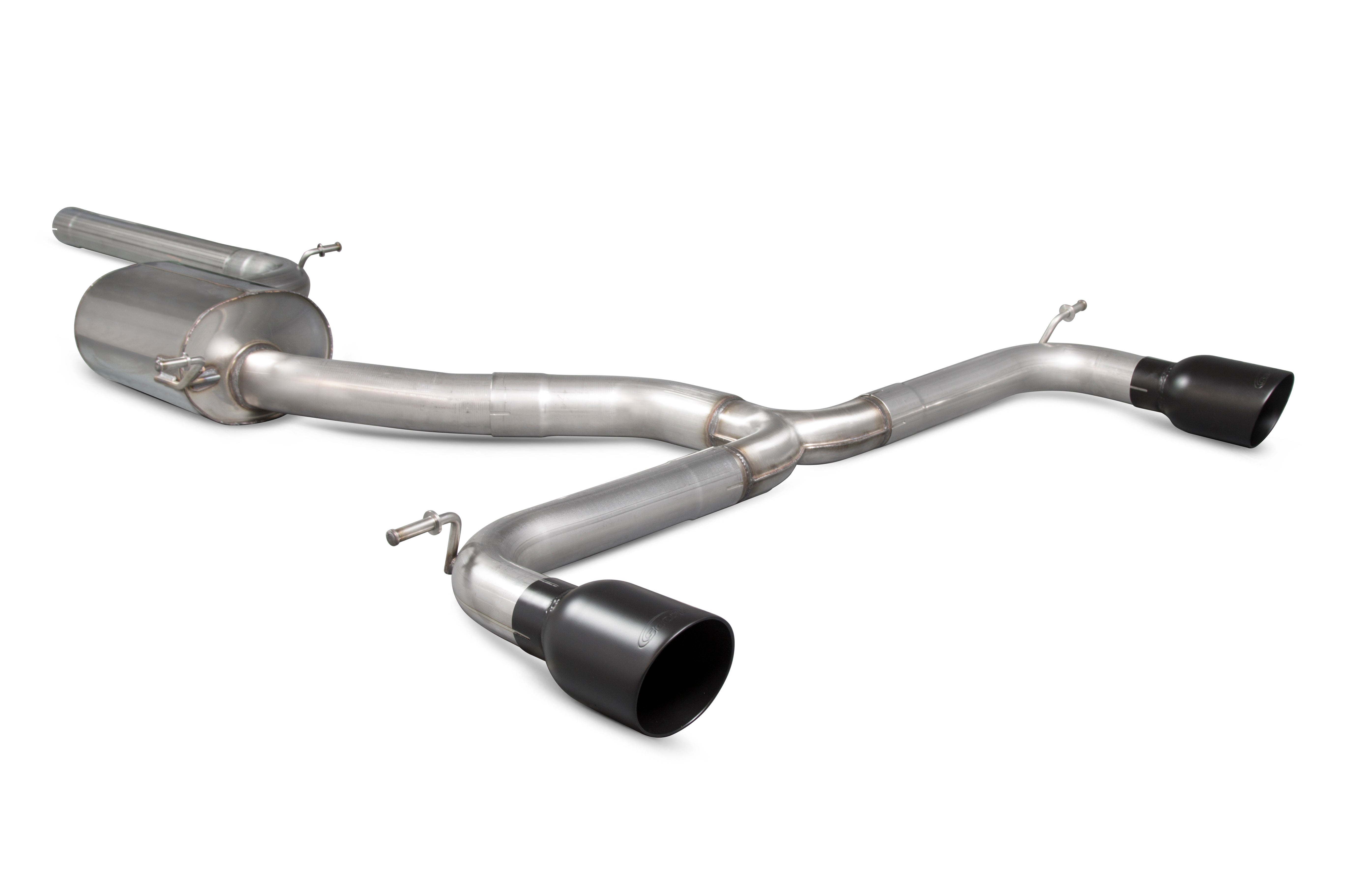 Scorpion Volkswagen Golf Mk7.5, 1.5 TSI Non-Res Cat-Back Exhaust - product view - Black Ceramic Daytona (twin) 100mm