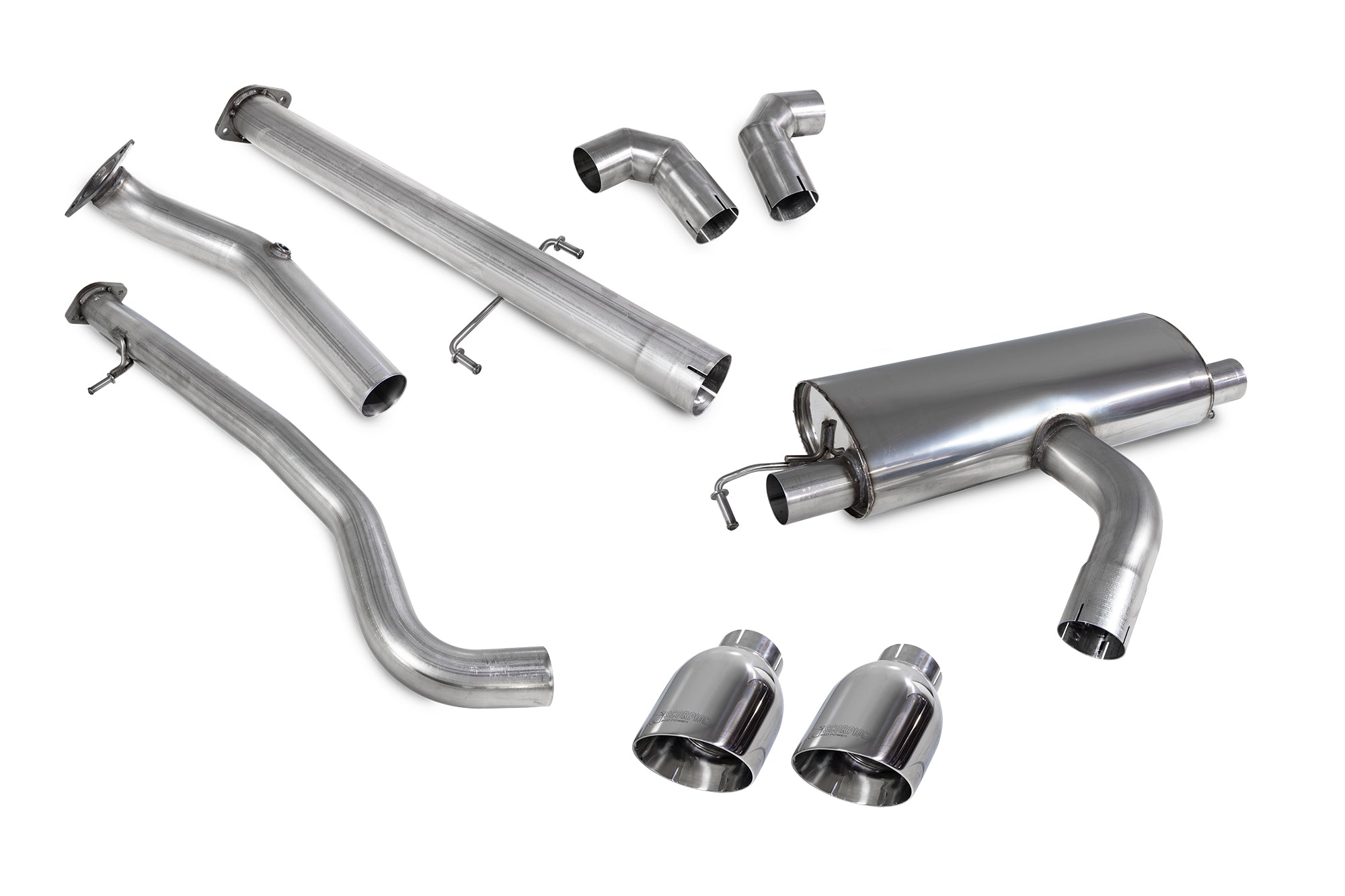 Scorpion Toyota Yaris Non-Res GPF-Back Exhaust - rear detail view