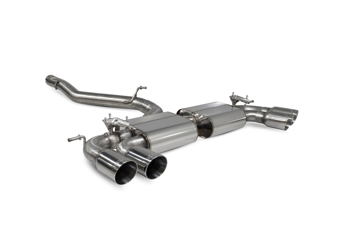 Scorpion Exhausts GPF-Back Exhaust System with valves for Audi S3 8V 3-Door/Sportback, non-resonated cat system with sleek finish.