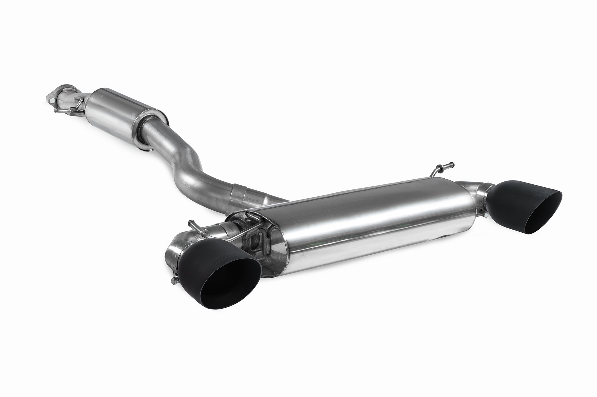 Scorpion Toyota Yaris Resonated GPF-Back Exhaust - product view - Black Ceramic Daytona 114mm