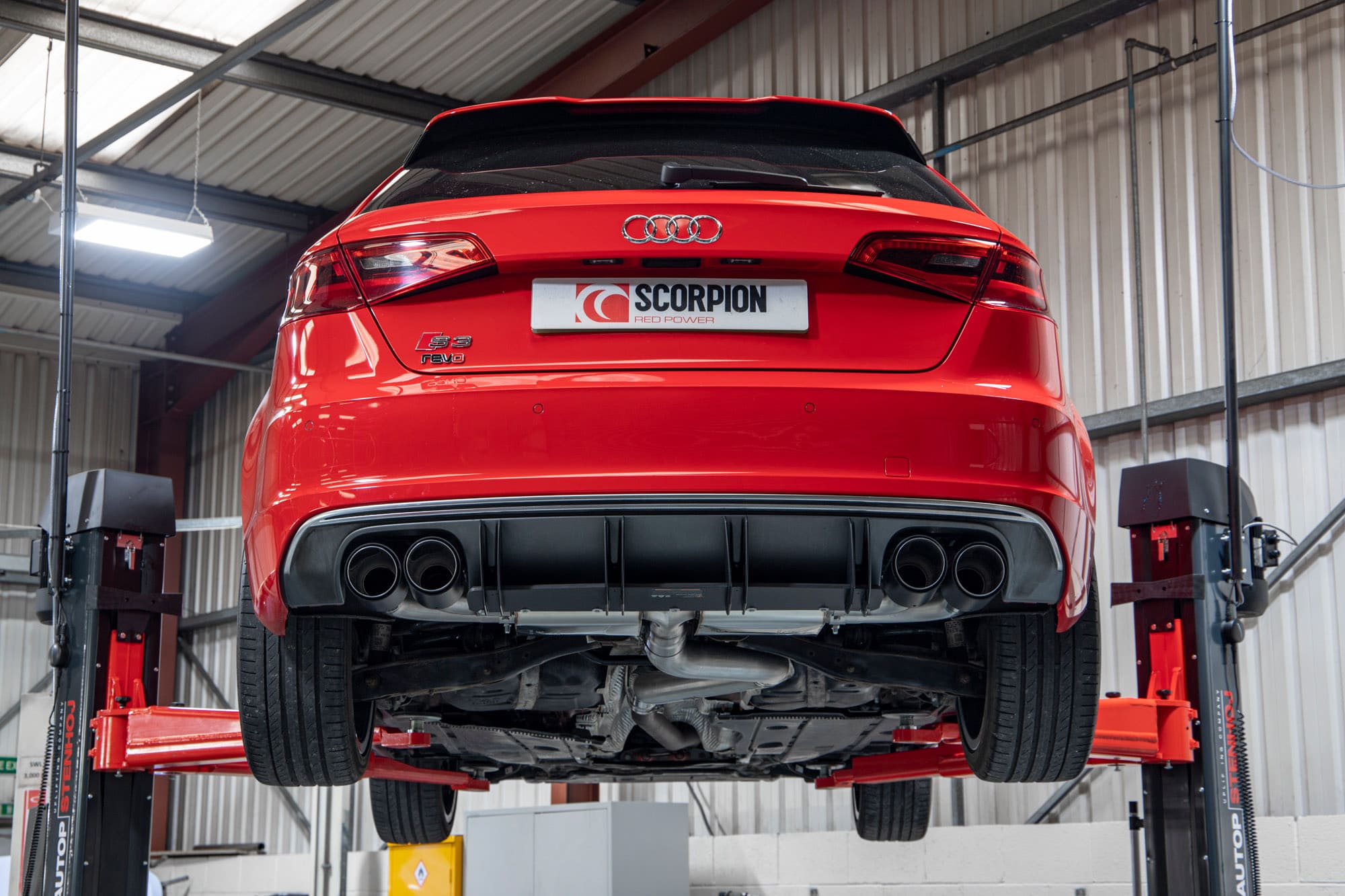 Scorpion Audi S3 8V 3-Door Sportback Non-Res GPF-Back Exhaust - rear detail view