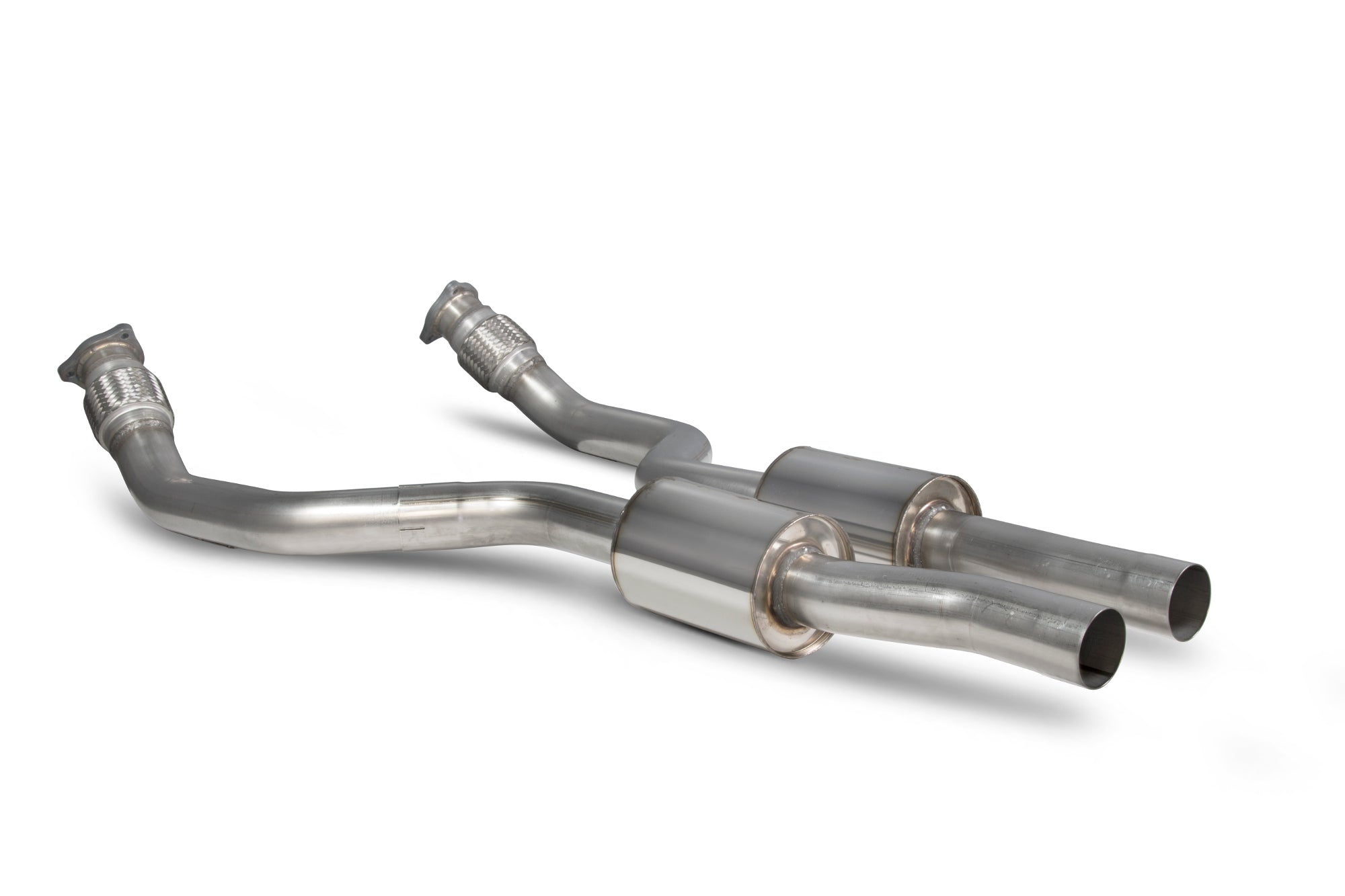 Scorpion Exhausts front resonated exhaust section for Audi S4 B8/8.5 3.0 TFSI V6 quattro sedan, avant, and S5 3.0 TFSI V6 coupe.