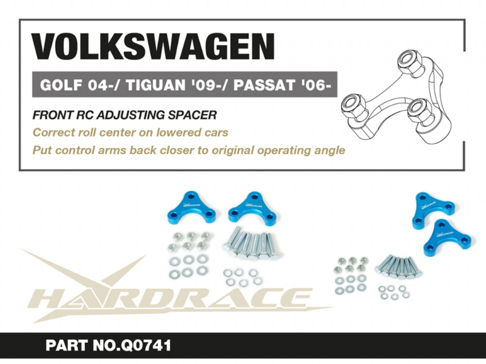 Hardrace Q0741 front geometry correction spacers for Volkswagen Golf Audi A3 and MQB applications