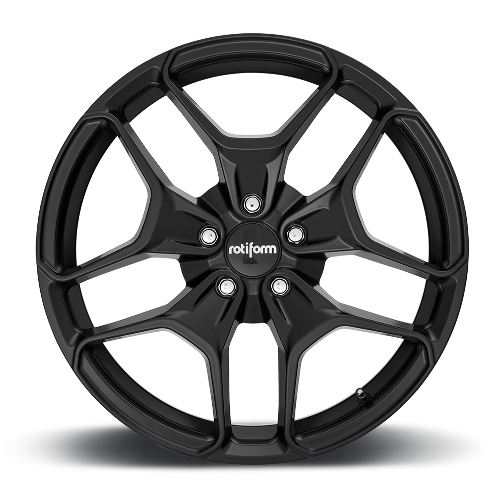 Rotiform HUR black matte and gloss silver alloy wheels, 19-inch size, with a sleek, modern design and detailed face finish.