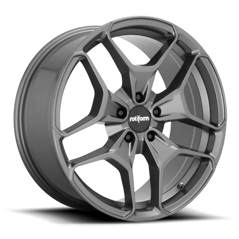 Rotiform HUR black matte anthracite and gloss silver alloy wheels, 19-inch size, with detailed rim design.