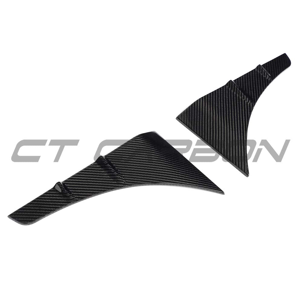 CT Carbon Audi RS3 8Y 2022+ carbon fiber front fender trim accessory, showcasing sleek, textured carbon fiber detail.
