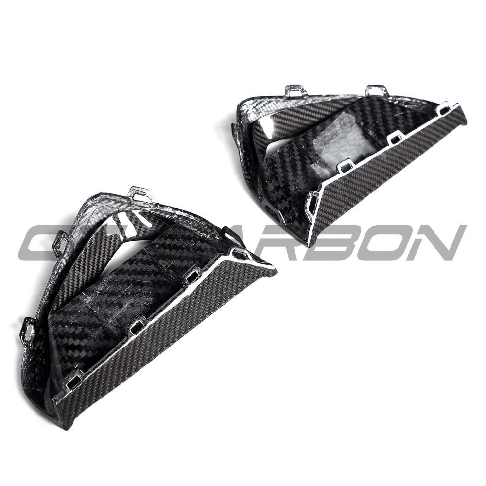 CT Carbon Audi RS3 8Y 2025+ front bumper vents, carbon fibre accessories, detailed view showing sleek design and textured surface.
