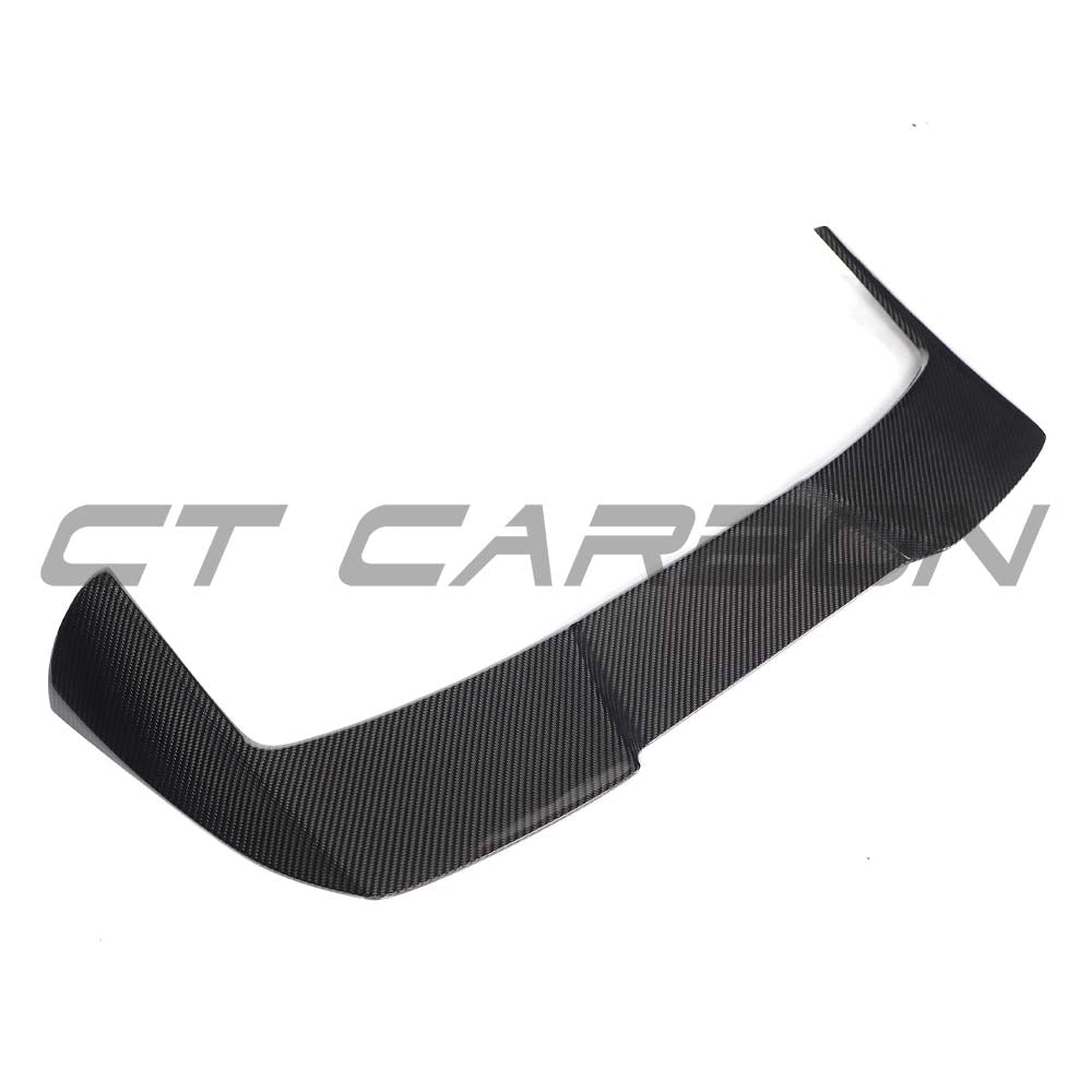 Carbon fiber spoiler for Audi A3/S3/RS3 8Y Sportback 2022+ by CT Design V2, shown mounted on vehicle.