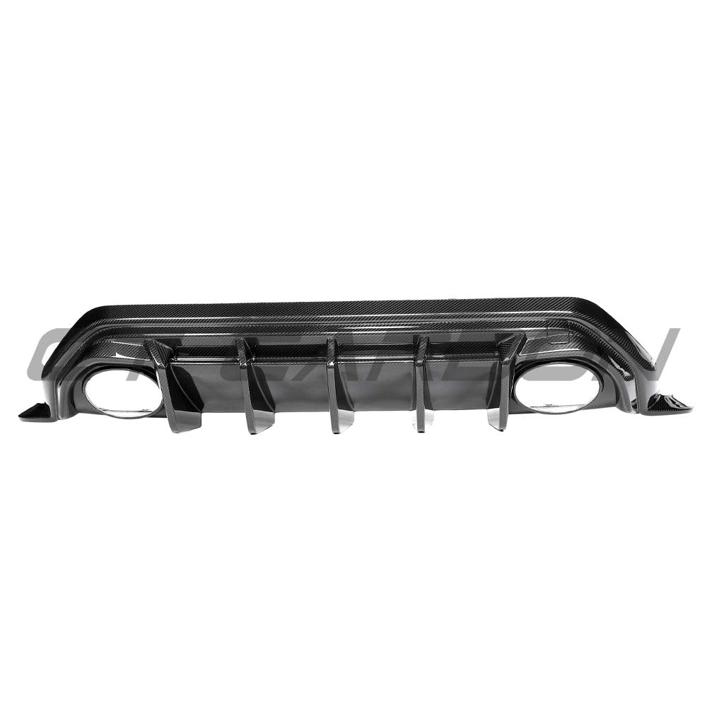 Carbon fiber rear diffuser for Audi RS3 8Y Sportback 2025+ by CT Carbon, showcasing sleek aerodynamic design and textured finish.