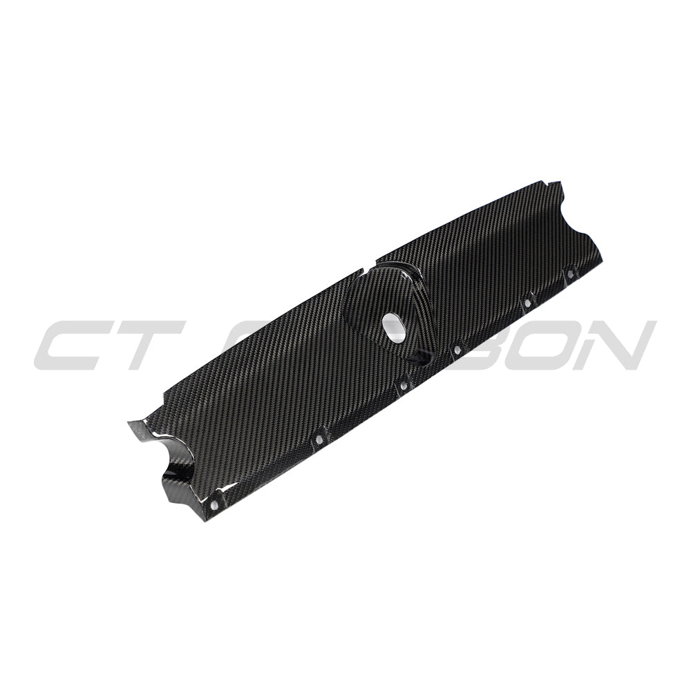 CT Carbon Audi RS3 8Y 2020+ carbon fibre engine cover kit installed on engine bay, showcasing sleek, lightweight design.