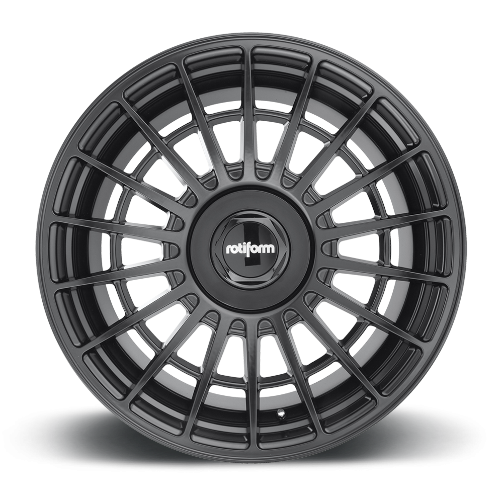 Black Rotiform LAS-R 19x10 wheels with a sleek face design, showcasing premium alloy construction and modern styling.