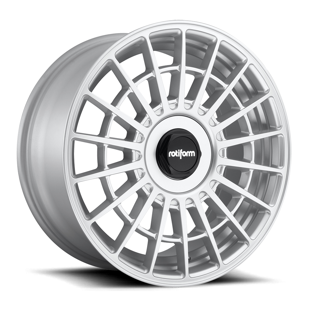 Silver Rotiform LAS-R 19x8.5 wheels with a sleek design, perfect for enhancing vehicle style and performance.