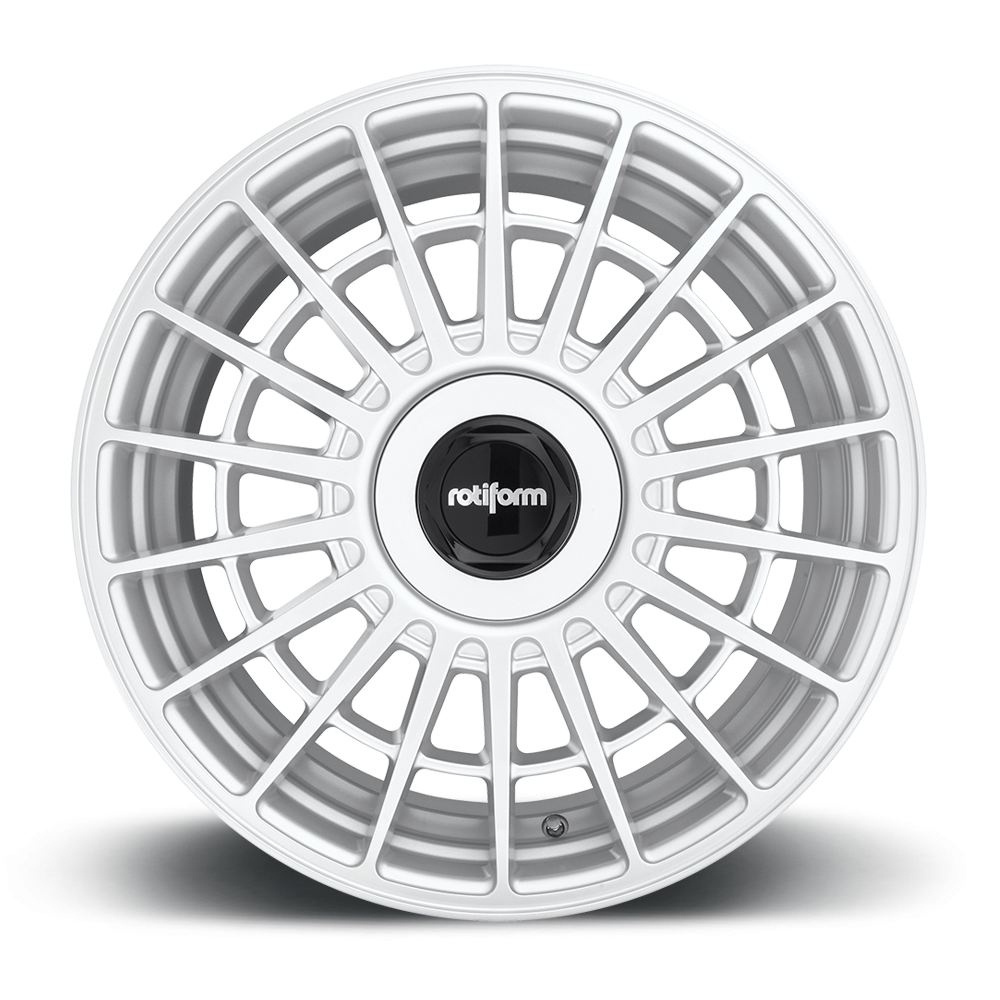 Silver Rotiform LAS-R wheels with 19x8.5-inch size and sleek face design, showcasing modern car wheel style.