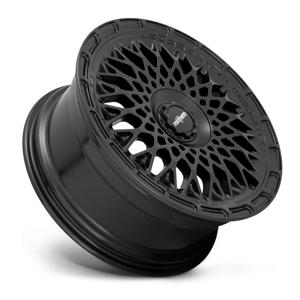 Rotiform LHR-M wheels in Satin Black, 19-inch size with 8-inch width and ET45 offset, featuring a sleek, modern design.