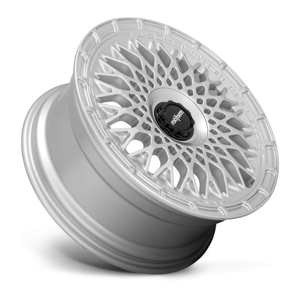 Silver Rotiform LHR-M wheels in 19-inch size with matte black accents, featuring a modern multi-spoke design.